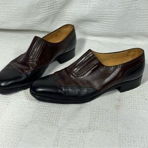 Gravati Arthur Beren Women's Black And Brown Leather‎ Slip Ons. Italy Size 8.5